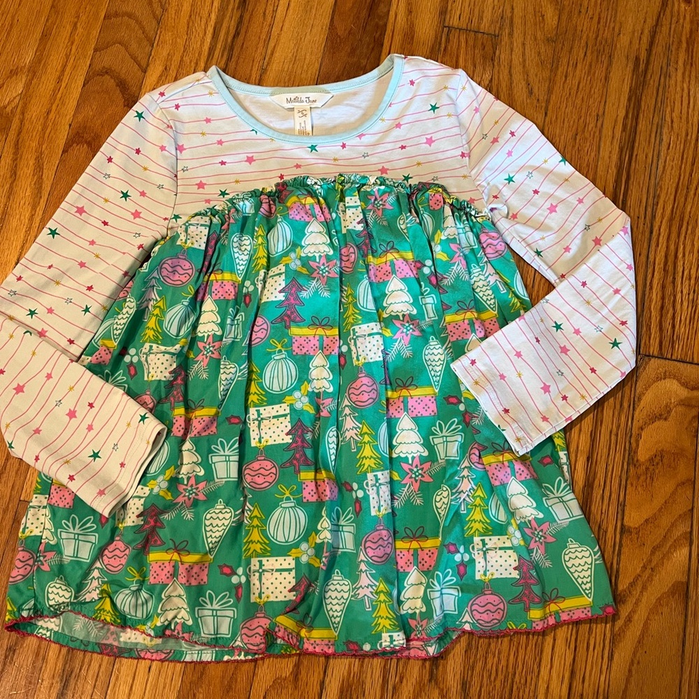 Matilda Jane Green and Pink Blouse with Long Sleeves